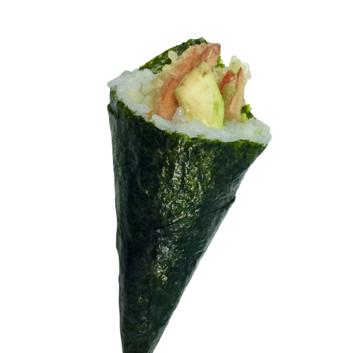 temaki tempura langostino y aguacate