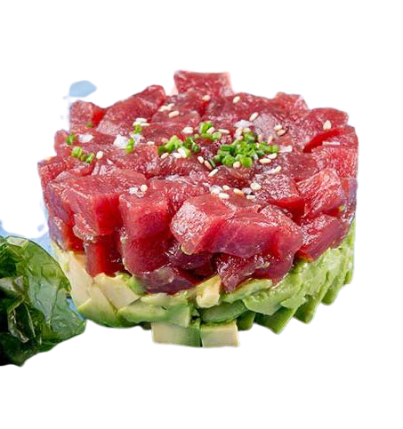 tartar atun con aguacate y sésamo