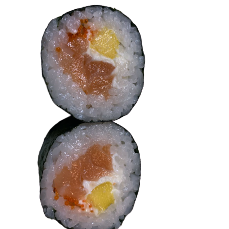 futo maki  samon gueso mango y tobico